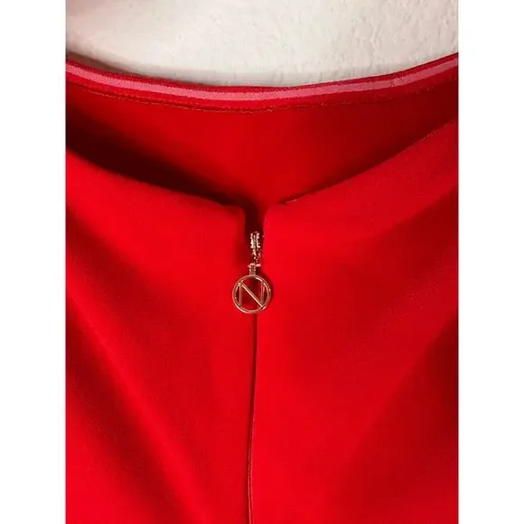 Nookie Eleganza Midi Dress Statement Evening Cocktail Puff Sleeve Party Formal M - Picture 8 of 12